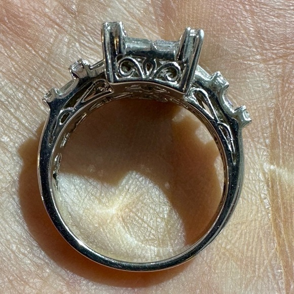 VINTAGE 18K WHITE GOLD 3 CT NATURAL DIAMOND RING! - Picture 5 of 13